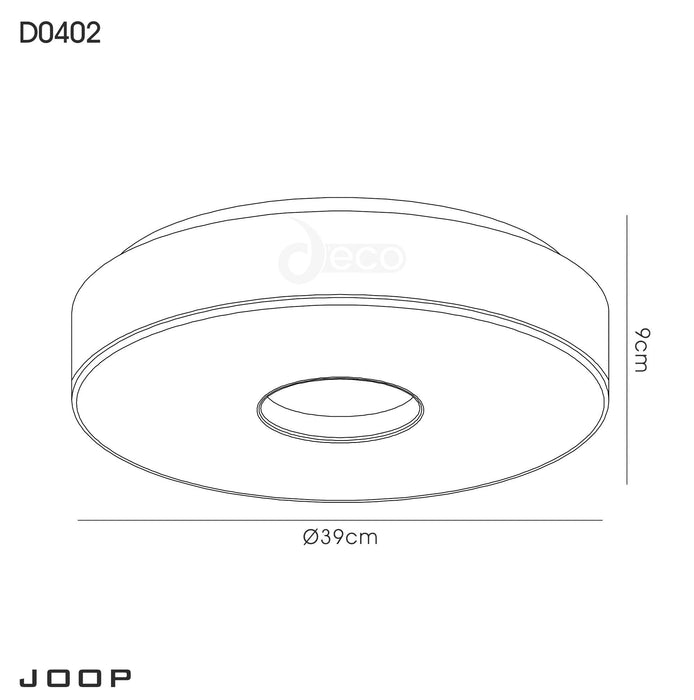 Deco Joop IP44 24W LED Large Flush Ceiling Light, 4000K 2000lm CRI80, Polished Chrome With White Acrylic Diffuser • D0402