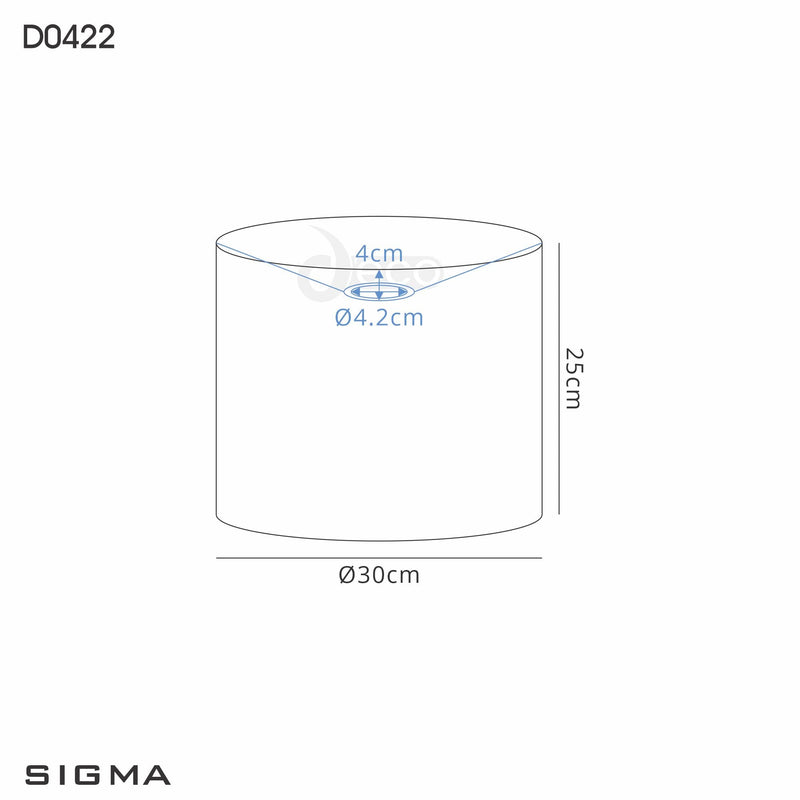 Deco Sigma Round Cylinder, 300mm x 250mm Faux Silk Fabric Shade, Ivory Pearl/White Laminate • D0422
