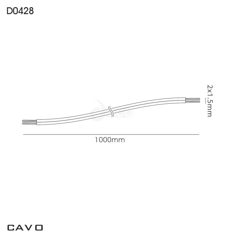 Deco Cavo 1m Clear 2 Core 1.5mm Flat Cable VDE Approved (qty ordered will be supplied as one continuous length) • D0428