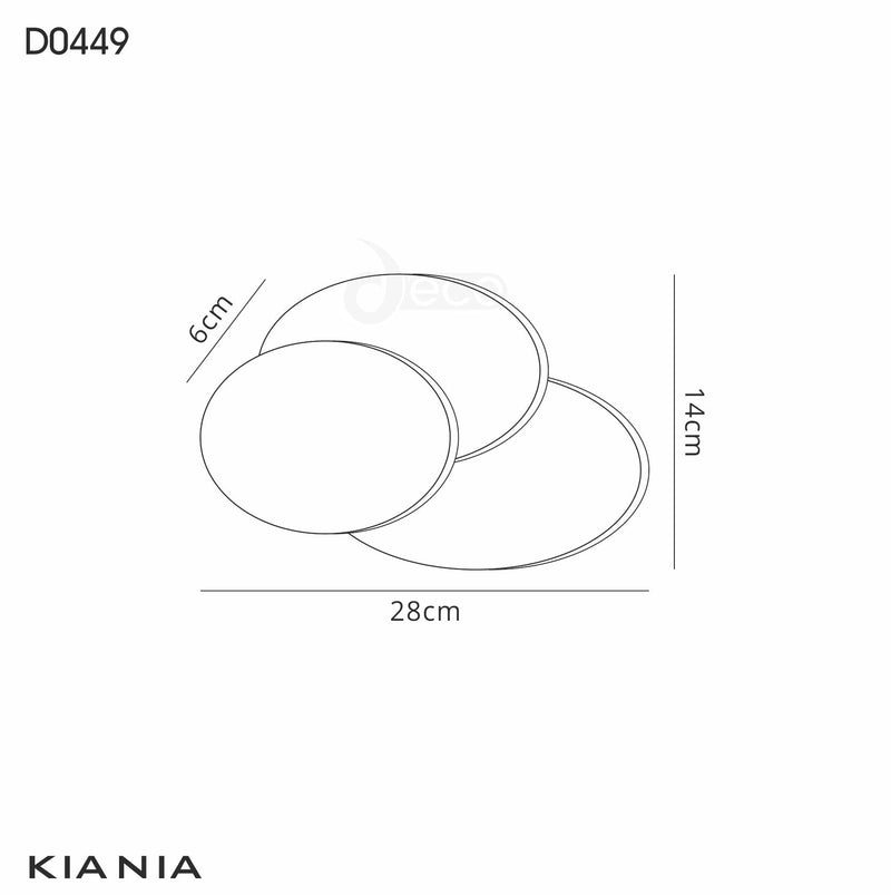 Deco Kiania Wall Light Oval, 12W LED 3000K, Sand White, 490lm, 3yrs Warranty • D0449