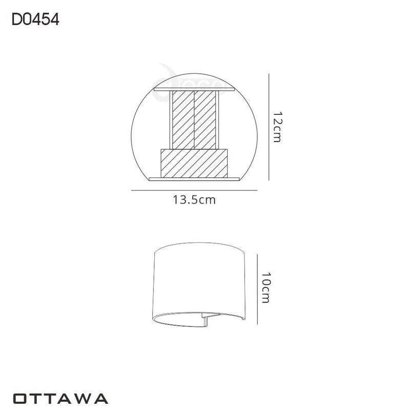 Deco Ottawa Up & Downward Lighting Wall Light 2x3W LED 3000K, Sand White, 410lm, IP54, 3yrs Warranty • D0454