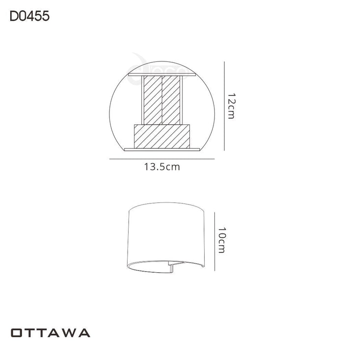 Deco Ottawa Up & Downward Lighting Wall Light 2x3W LED 3000K, Anthracite, 410lm, IP54, 3yrs Warranty • D0455