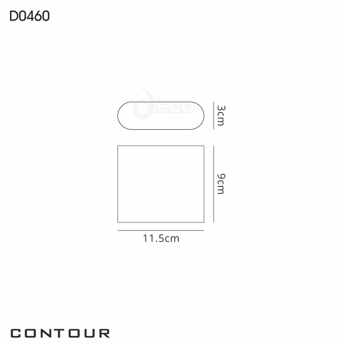 Deco Contour Up & Downward Lighting Small Wall Light 2x3W LED 3000K, 350lm, Sand White, IP54, 3yrs Warranty • D0460