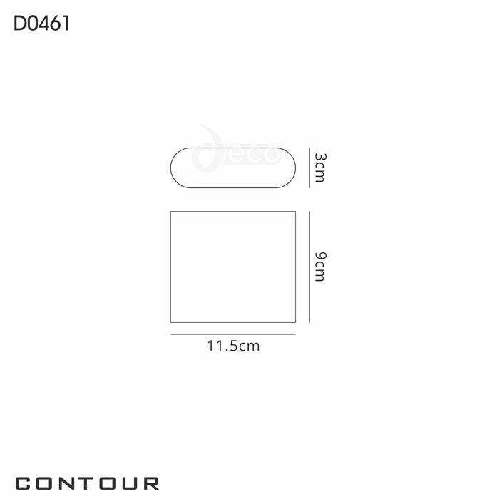 Deco Contour Up & Downward Lighting Small Wall Light 2x3W LED 3000K, 350lm, Anthracite, IP54, 3yrs Warranty • D0461