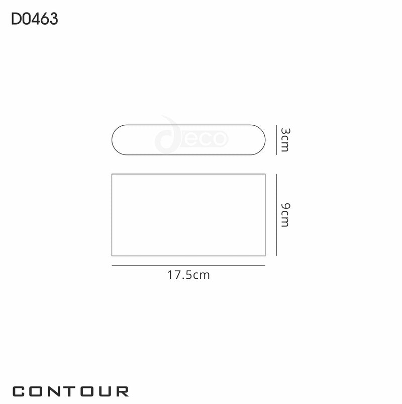 Deco Contour Up & Downward Lighting Large Wall Light 2x6W LED 3000K, 452lm, Anthracite, IP54, 3yrs Warranty • D0463