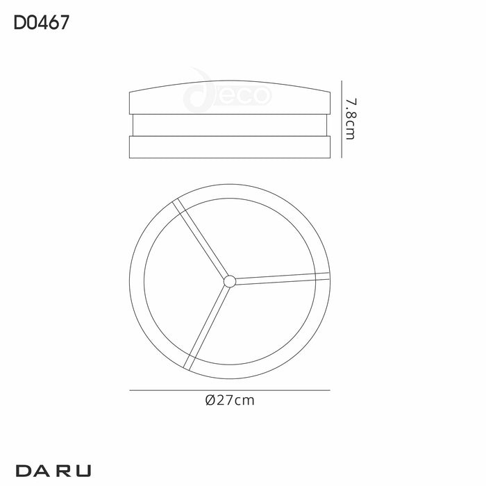 Deco Daru Framed Bulkhead Wall Lamp, 1 Light E27, Anthracite, IP54 • D0467