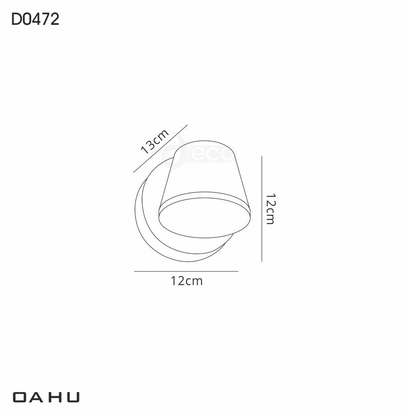 Deco Oahu Wall Light 12W LED 3000K, Anthracite, 590lm, IP54, 3yrs Warranty • D0472