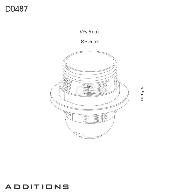 Deco Additions E27 White Continental Lampholder With Shade Ring • D0487