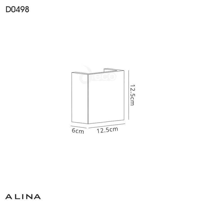 Deco Alina Square Wall Lamp, 6.5W LED, 3000K, 592lm, White Paintable Gypsum, 3yrs Warranty • D0498