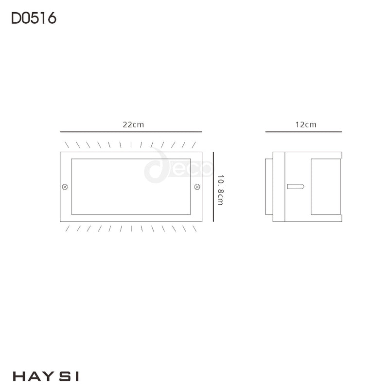 Deco Haysi Wall Lamp, 10W LED, 3000K, IP54, Anthracite, 3yrs Warranty • D0516