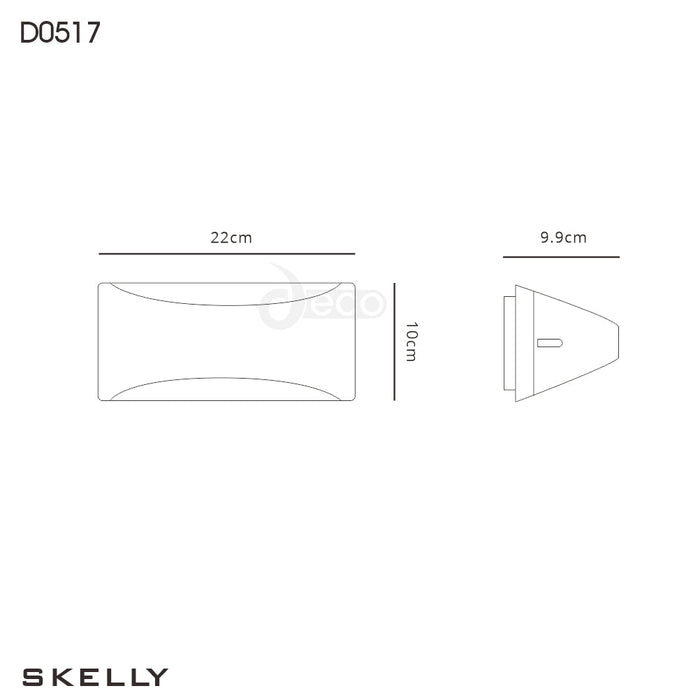 Deco Skelly Wall Lamp, 10W LED, 3000K, IP54, Anthracite, 3yrs Warranty • D0517
