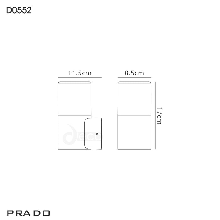 Deco Prado Wall Lamp, 1 x E27, IP44, Black/Opal, 2yrs Warranty • D0552