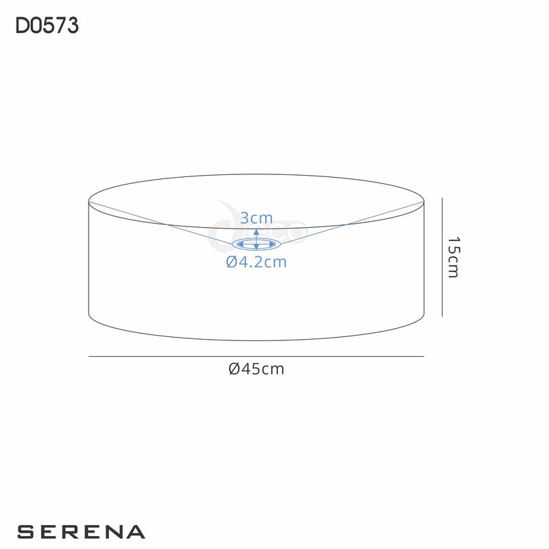 Deco Serena Round Cylinder, 450 x 150mm Faux Silk Fabric Shade, White • D0573