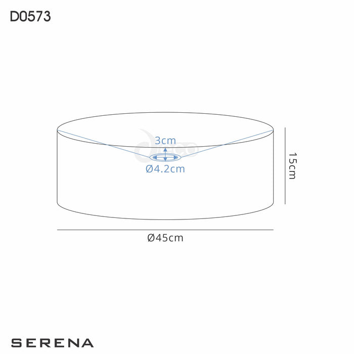 Deco Serena Round Cylinder, 450 x 150mm Faux Silk Fabric Shade, White • D0573