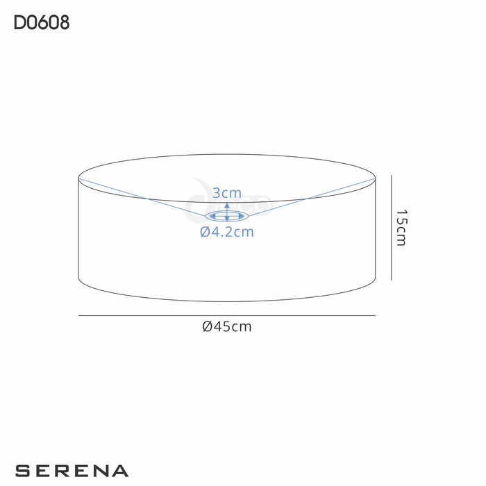 Deco Serena Round Cylinder, 450 x 150mm Organza Shade, Black • D0608