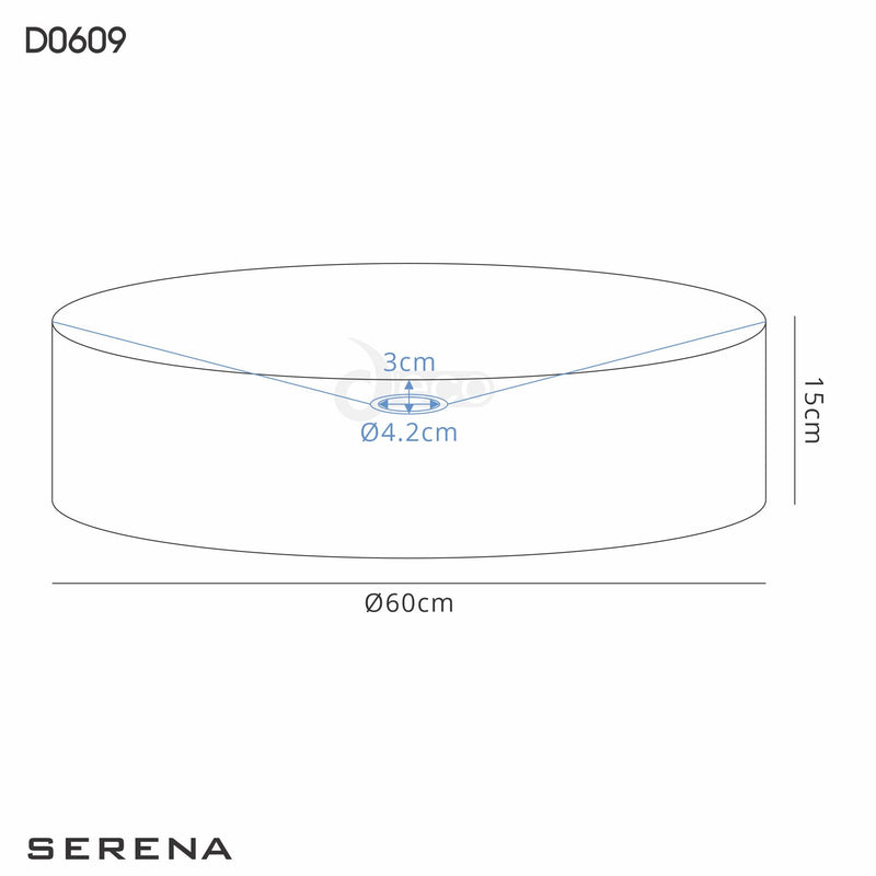 Deco Serena Round Cylinder, 600 x 150mm Organza Shade, Black • D0609
