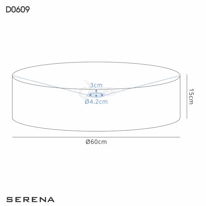 Deco Serena Round Cylinder, 600 x 150mm Organza Shade, Black • D0609