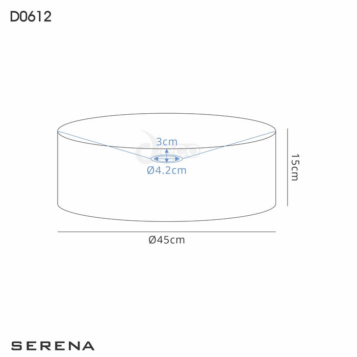 Deco Serena Round Cylinder, 450 x 150mm Organza Shade, Grey • D0612