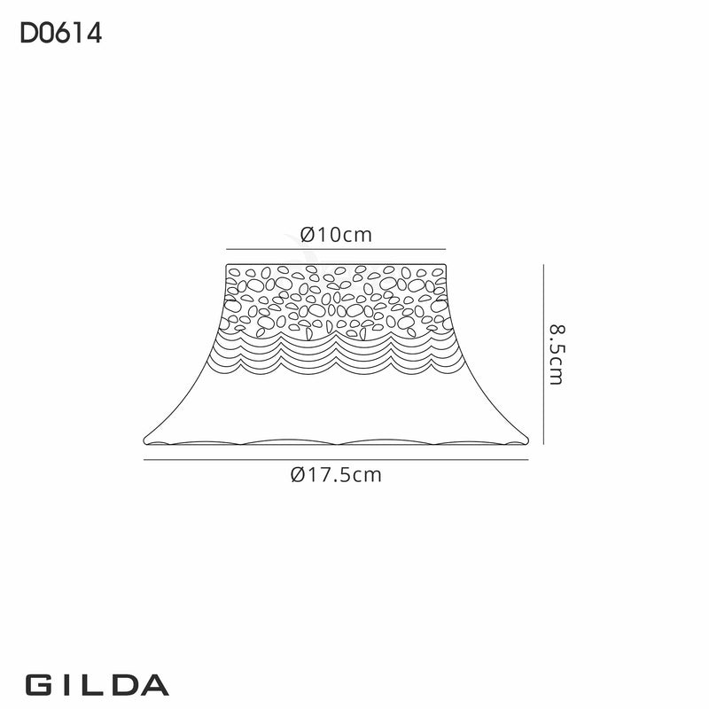 Deco Gilda Curved Bell 17.5cm Wave Patterned Clear Glass Lampshade • D0614