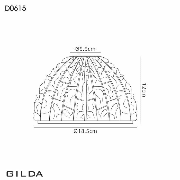 Deco Gilda Bowl 18.5cm Ice Cube Effect Clear Glass Lampshade • D0615