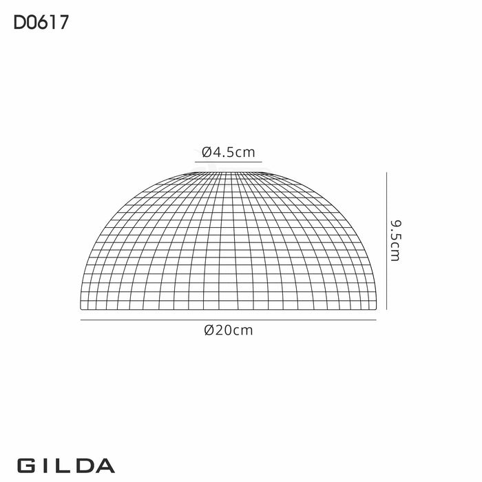 Deco Gilda Dome 20cm Smoke Prismatic Effect Glass Lampshade • D0617