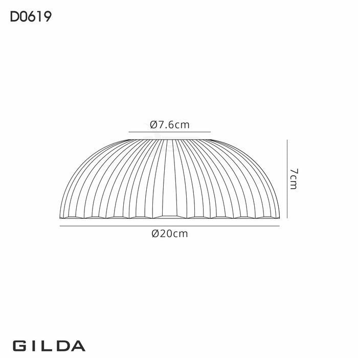 Deco Gilda Shallow Dome 20cm Shell Effect Clear Glass Lampshade • D0619