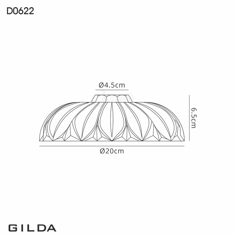 Deco Gilda Dish 20cm Leaf Patterned Clear Glass Lampshade • D0622