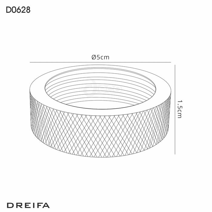 Deco Dreifa Deeper Lampholder Ring, Matt Black, Suitable For: D0627 • D0628