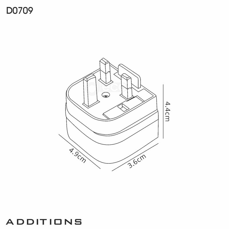 Deco Additions 3A EU-UK Black Plug Converter • D0709