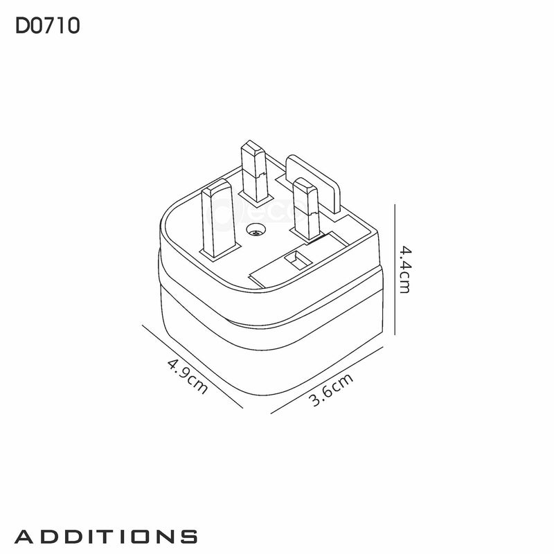 Deco Additions 3A EU-UK White Plug Converter • D0710