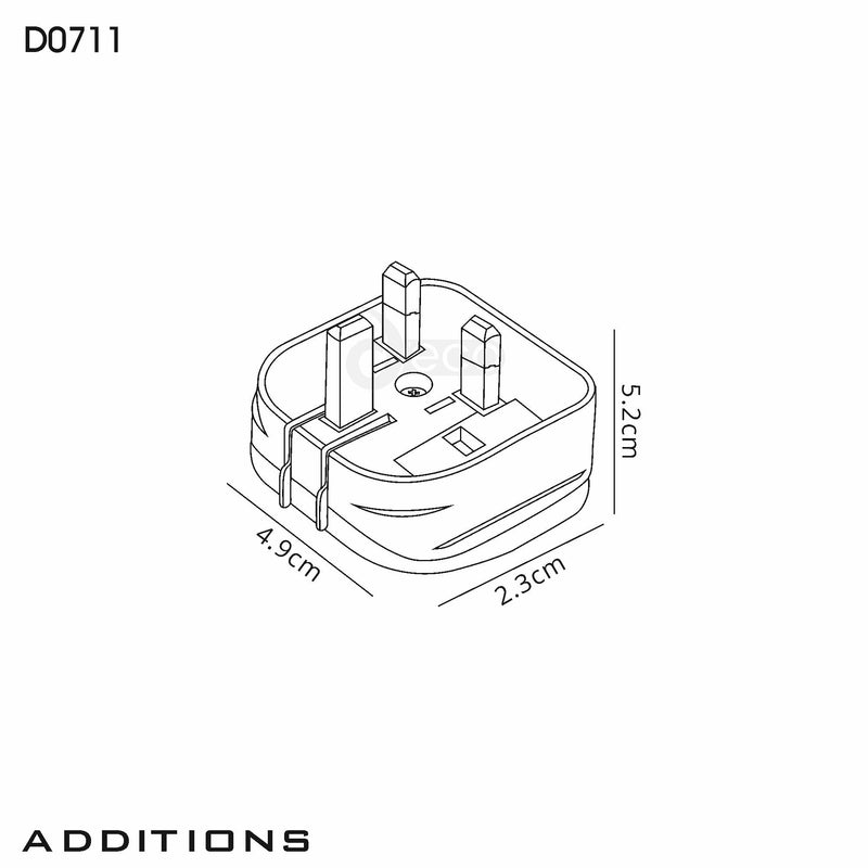 Deco Additions 3A EU-UK Black Flip Model Plug Converter • D0711