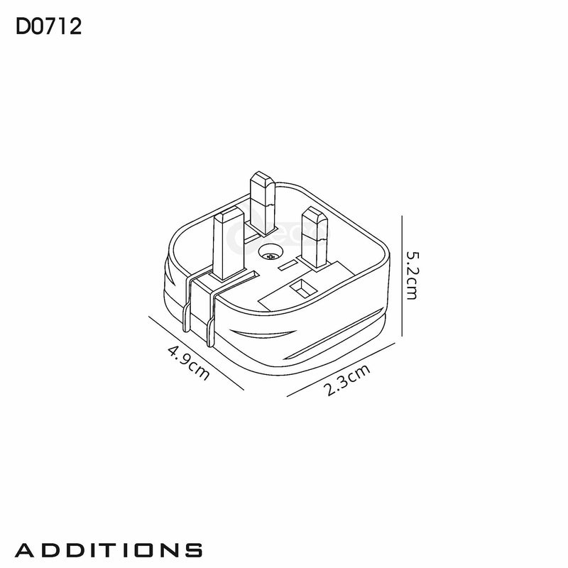 Deco Additions 3A EU-UK White Flip Model Plug Converter • D0712