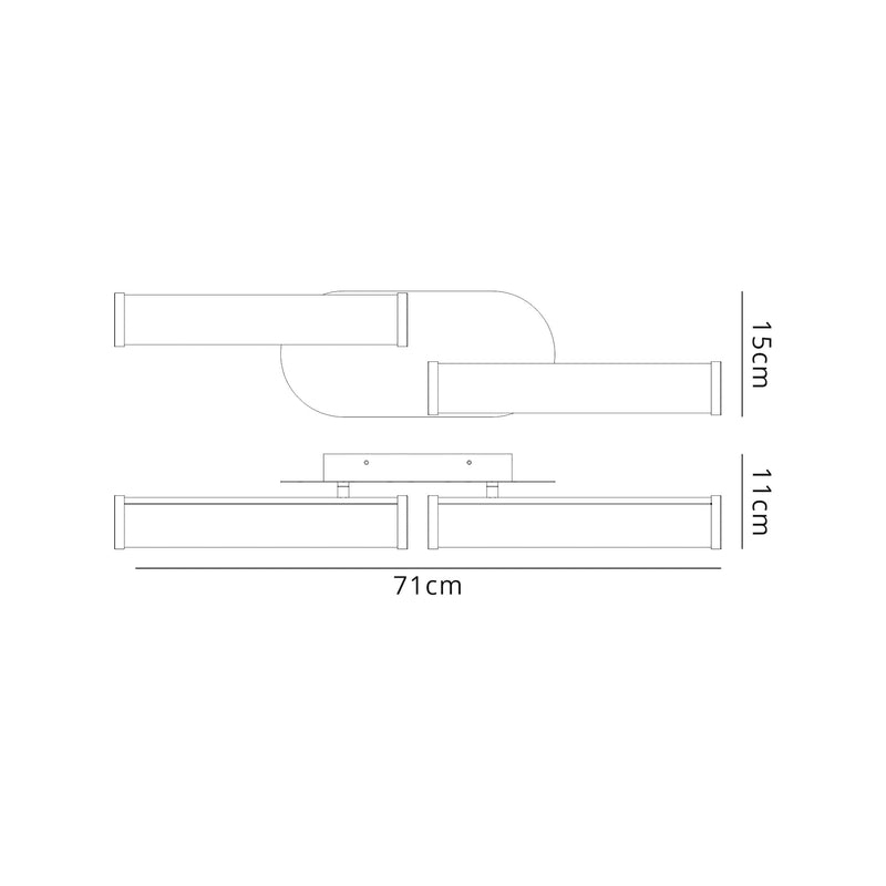 Regal lighting SL-2259 2 Light Flush LED Ceiling Light Polished Chrome IP44