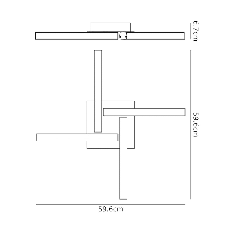Regal lighting SL-2252 4 Light Flush LED Ceiling Light Polished Chrome IP44