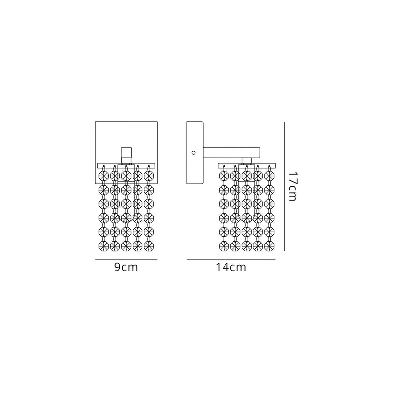 Regal lighting SL-2226 1 Light Wall Light Polished Chrome And Crystal IP44