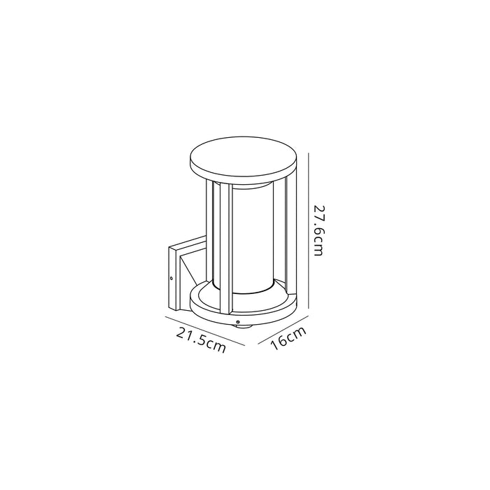 Regal Lighting SL-2221 1 Light Outdoor Wall Light Anthracite IP65