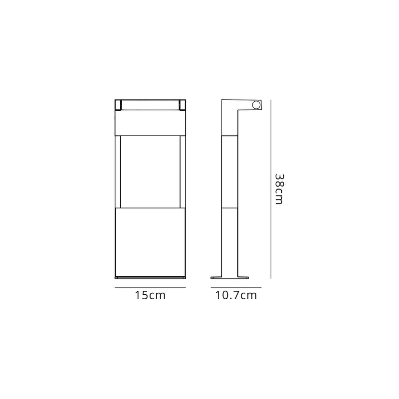 Regal Lighting SL-2112 1 Light LED Short Outdoor Post Light Graphite Black IP54