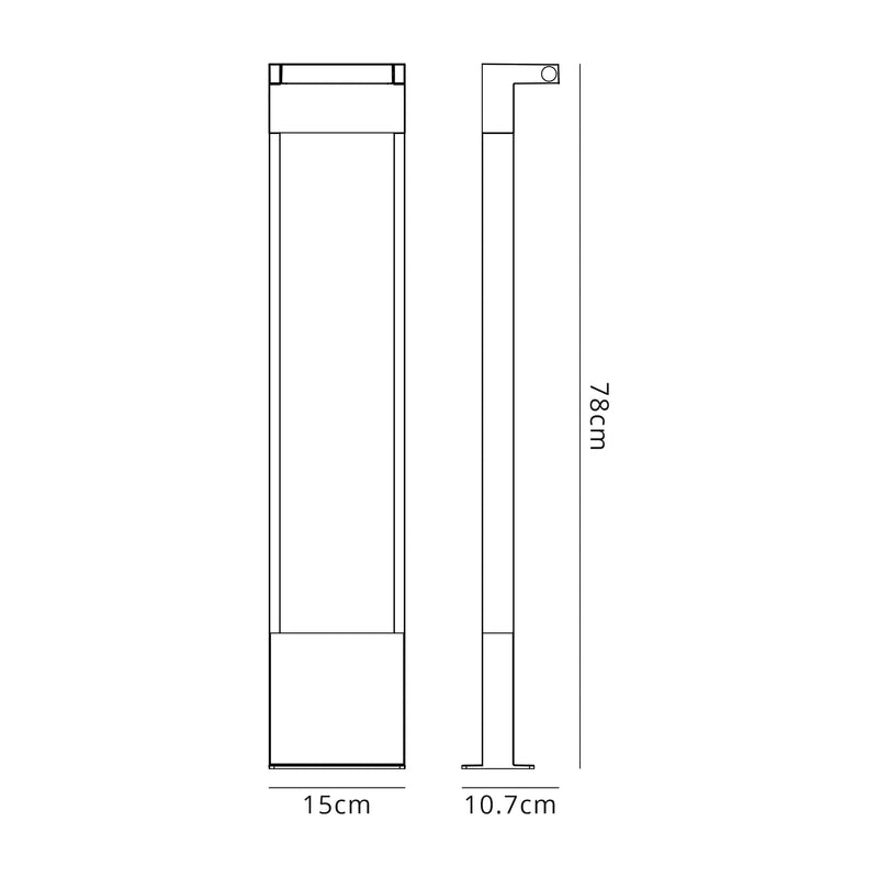 Regal Lighting SL-2111 1 Light LED Tall Outdoor Post Light Graphite Black IP54