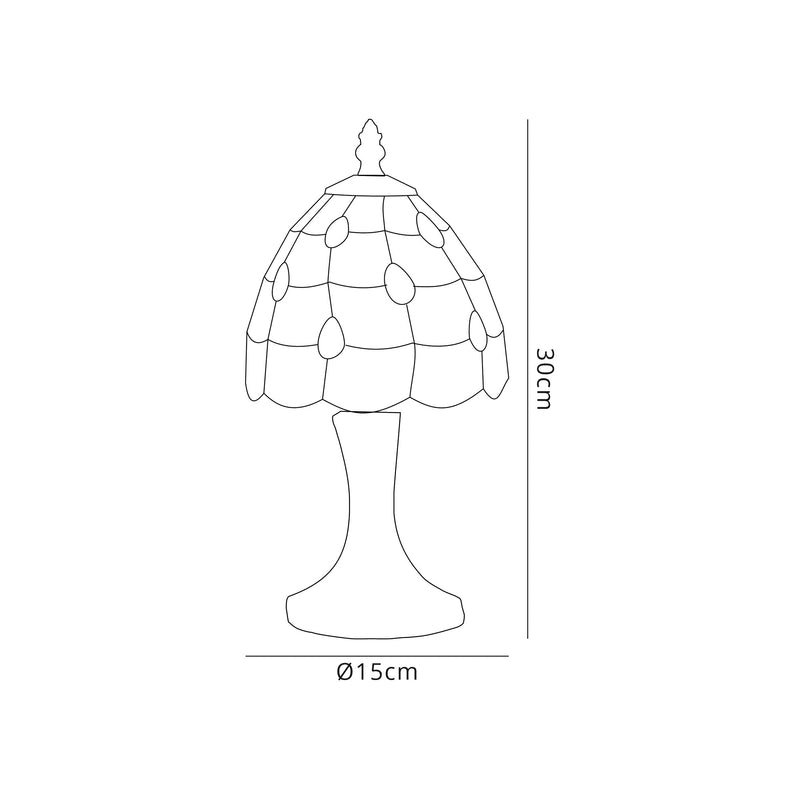 Regal Lighting SL-2084 1 Light Tiffany Table Lamp 15cm Beige And Clear Crystal Shade