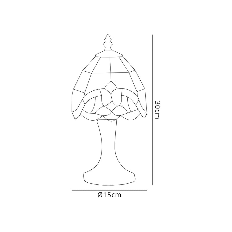 Regal Lighting SL-2083 1 Light Tiffany Table Lamp 15cm Cream and Amber With Clear Crystal Shade