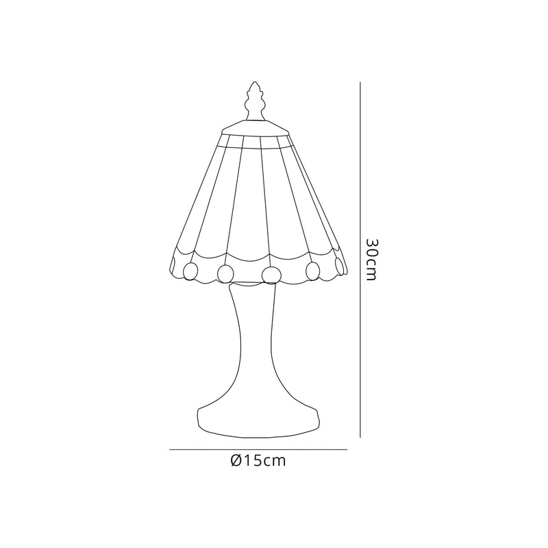 Regal Lighting SL-2064 1 Light Tiffany Table Lamp 15cm Cream And Blue With Clear Crystal Shade