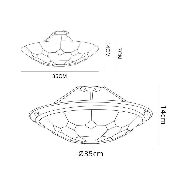 Regal Lighting SL-2062 Tiffany Easy Fit Uplighter Shade  Cream And Red 35cm