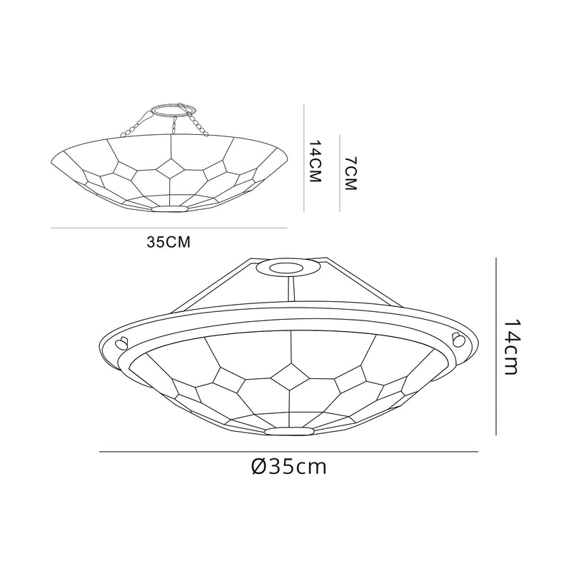 Regal Lighting SL-2061 Tiffany Easy Fit Uplighter Shade  Cream And Beige 35cm