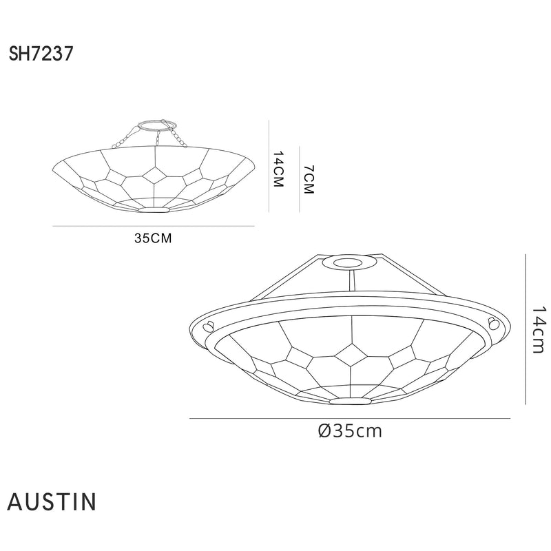 Regal Lighting SL-2060 Tiffany Easy Fit Uplighter Shade  Cream And Green 35cm