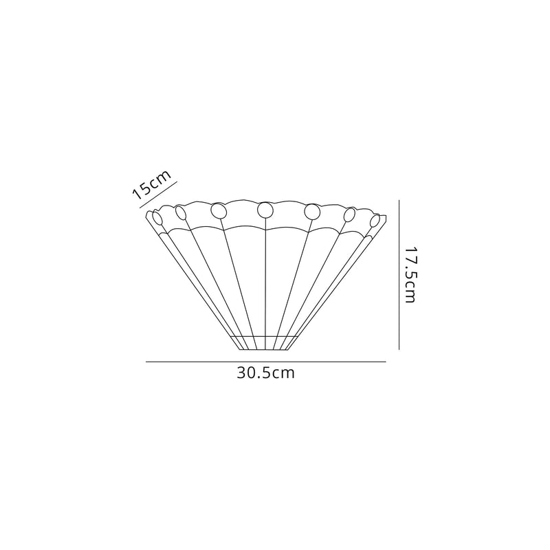 Regal Lighting SL-2052 Tiffany 2 Light Wall Uplighter Cream And Amber With Clear Crystal Shade