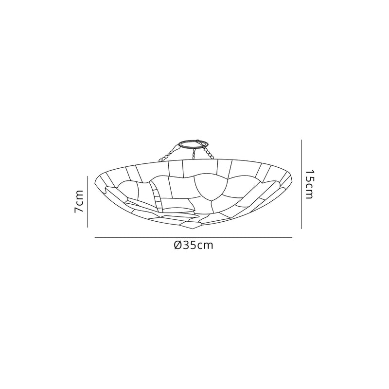 Regal Lighting SL-2042 Tiffany Easy Fit Uplighter Shade Cream And Red 35cm