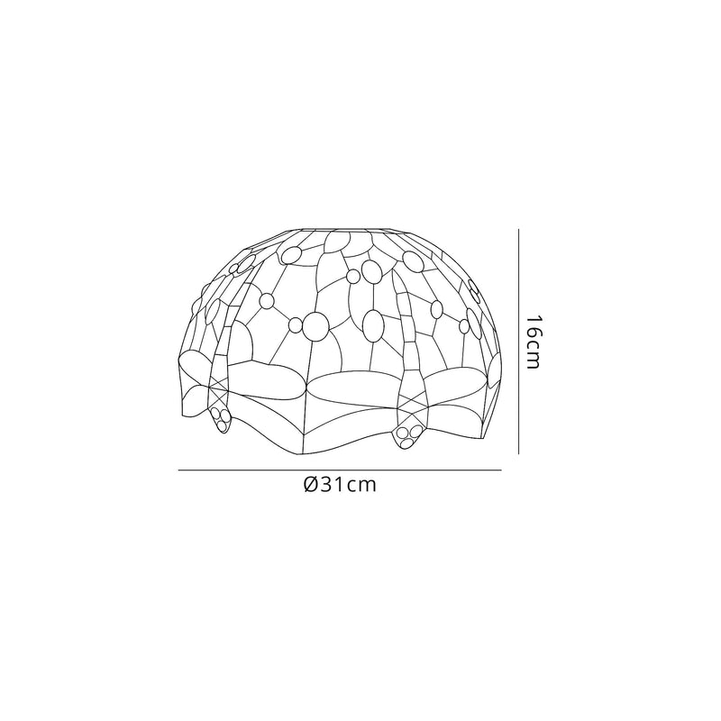 Regal Lighting SL-2032 Tiffany Easy Fit Shade For Pendant And Table Lamps 30cm