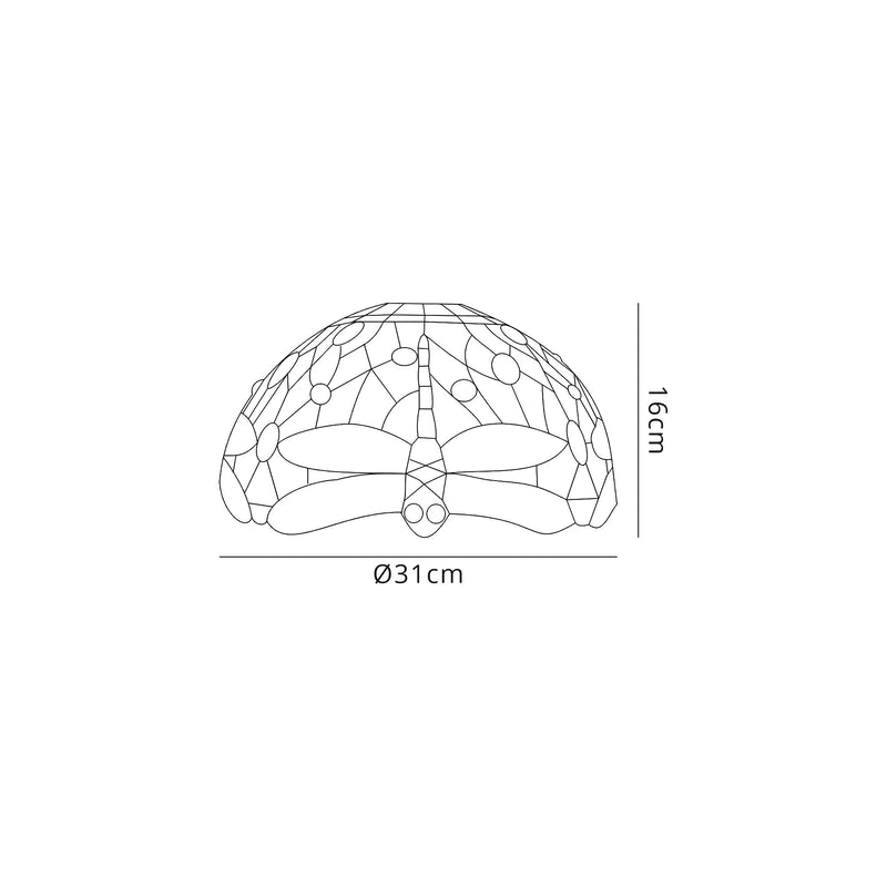 Regal Lighting SL-2029 Tiffany Easy Fit Shade For Pendant And Table Lamps 30cm