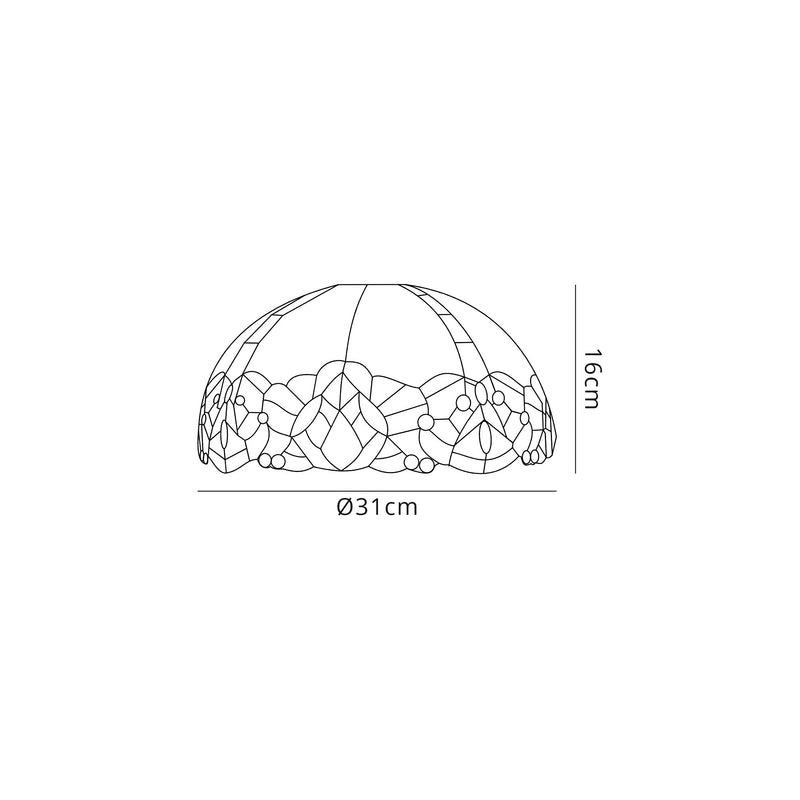 Regal Lighting SL-2026 Tiffany Easy Fit Shade For Pendant And Table Lamps 30cm