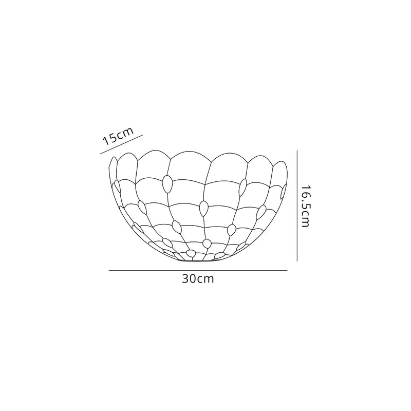 Regal Lighting SL-2021 Tiffany 2 Light Wall Uplighter Beige With Clear Crystal Shade